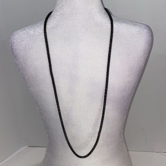 Black Silver Tone Bicolor Multi Strand Layered Necklace Multi Style Chain - Picture 7 of 10